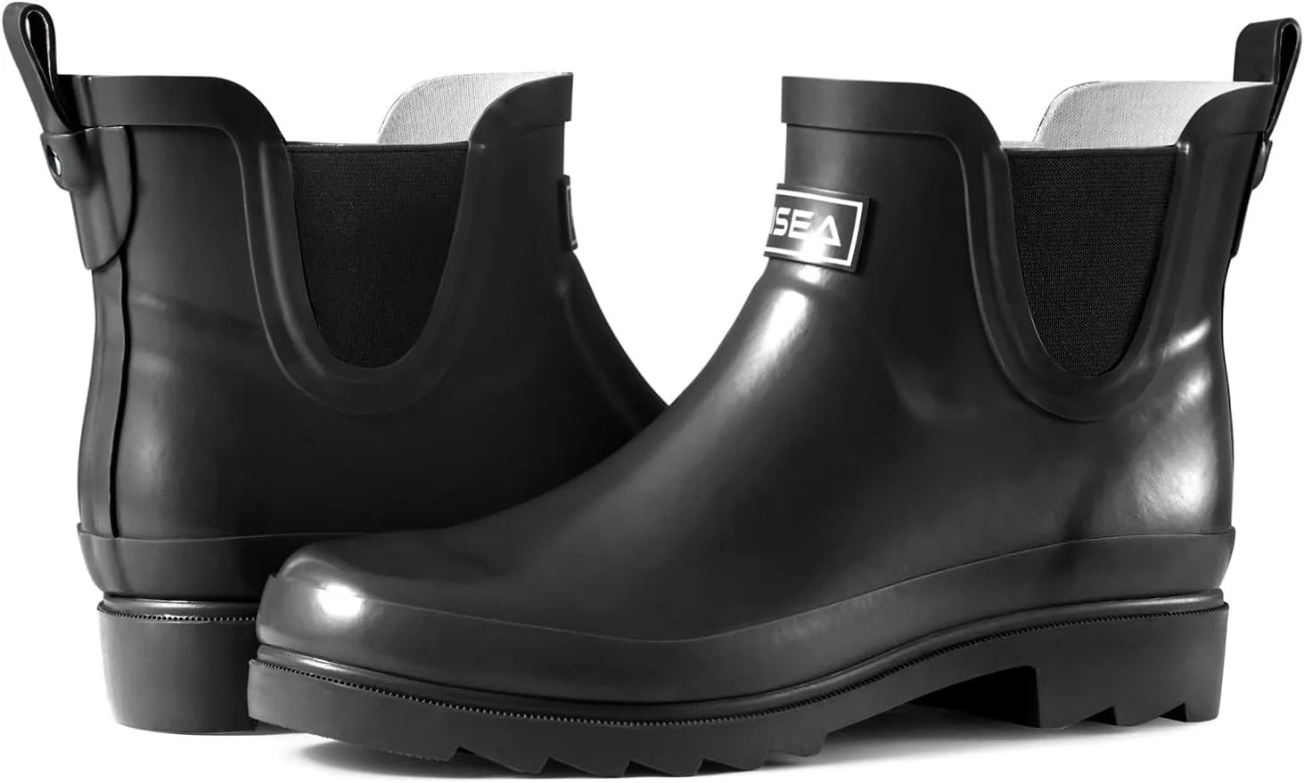 HISEA Women's Short Rubber Rain Boots Waterproof Chelsea Garden Boots for Ladies with Comfort Insole Stylish Ankle Rain Shoes Outdoor Work Booties