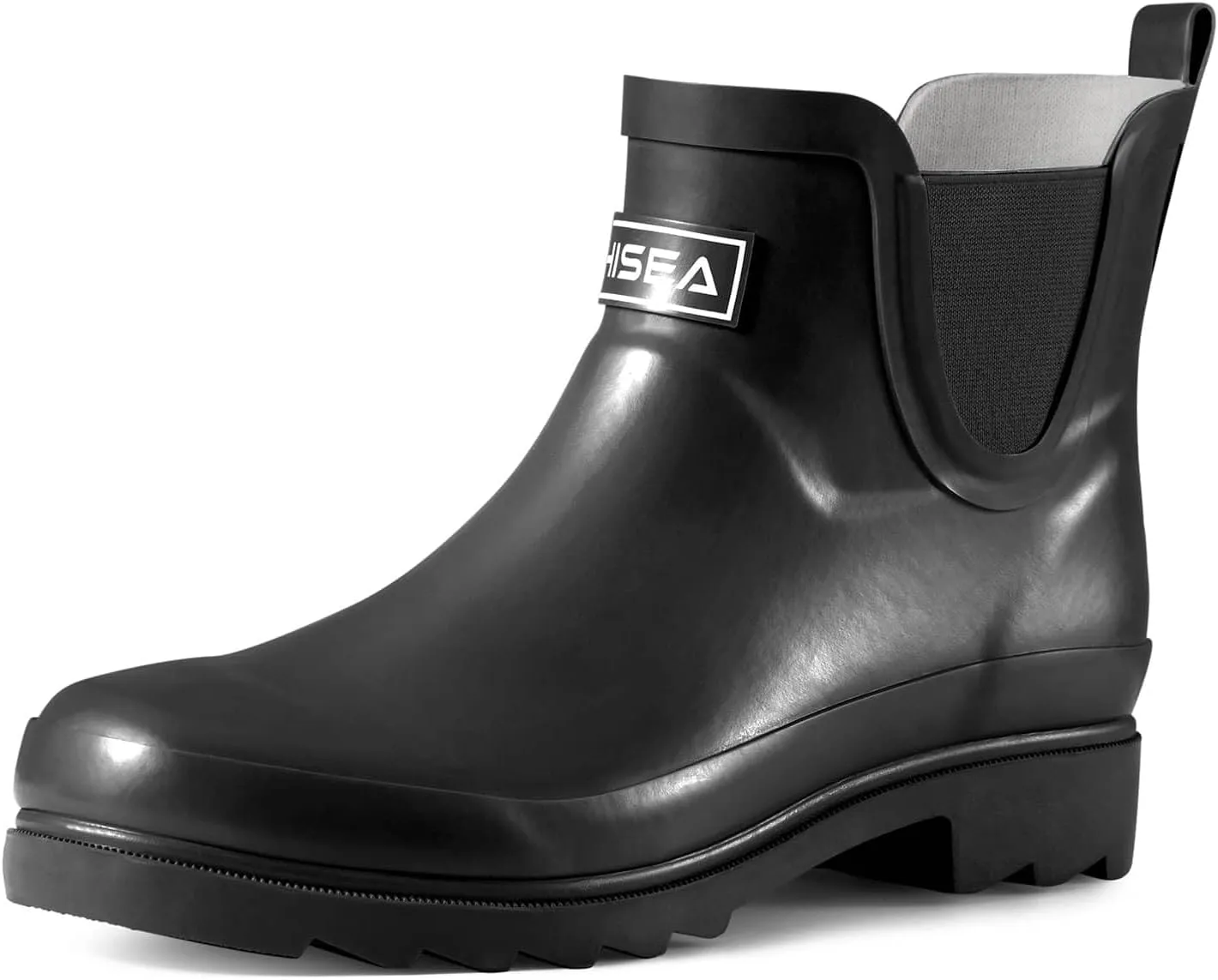 HISEA Women's Short Rubber Rain Boots Waterproof Chelsea Garden Boots for Ladies with Comfort Insole Stylish Ankle Rain Shoes Outdoor Work Booties
