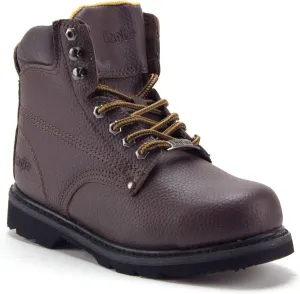 Jazam Men's Genuine Leather Brown Steel Toe Outdoor Construction Safety Work Boots