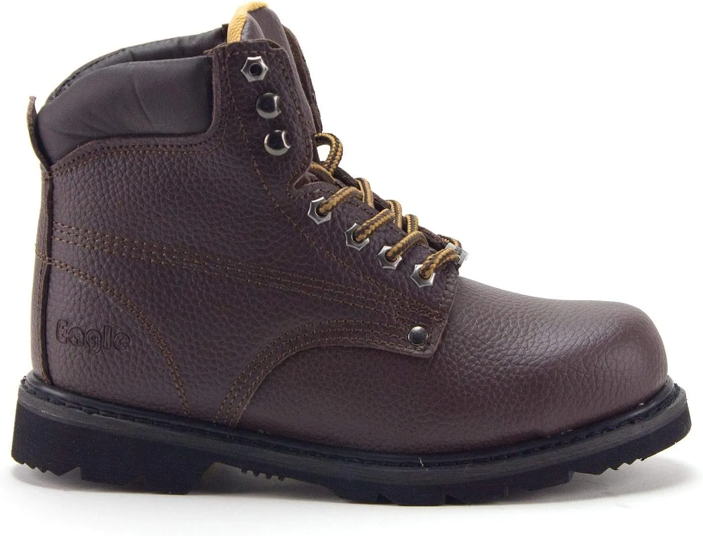 Jazam Men's Genuine Leather Brown Steel Toe Outdoor Construction Safety Work Boots