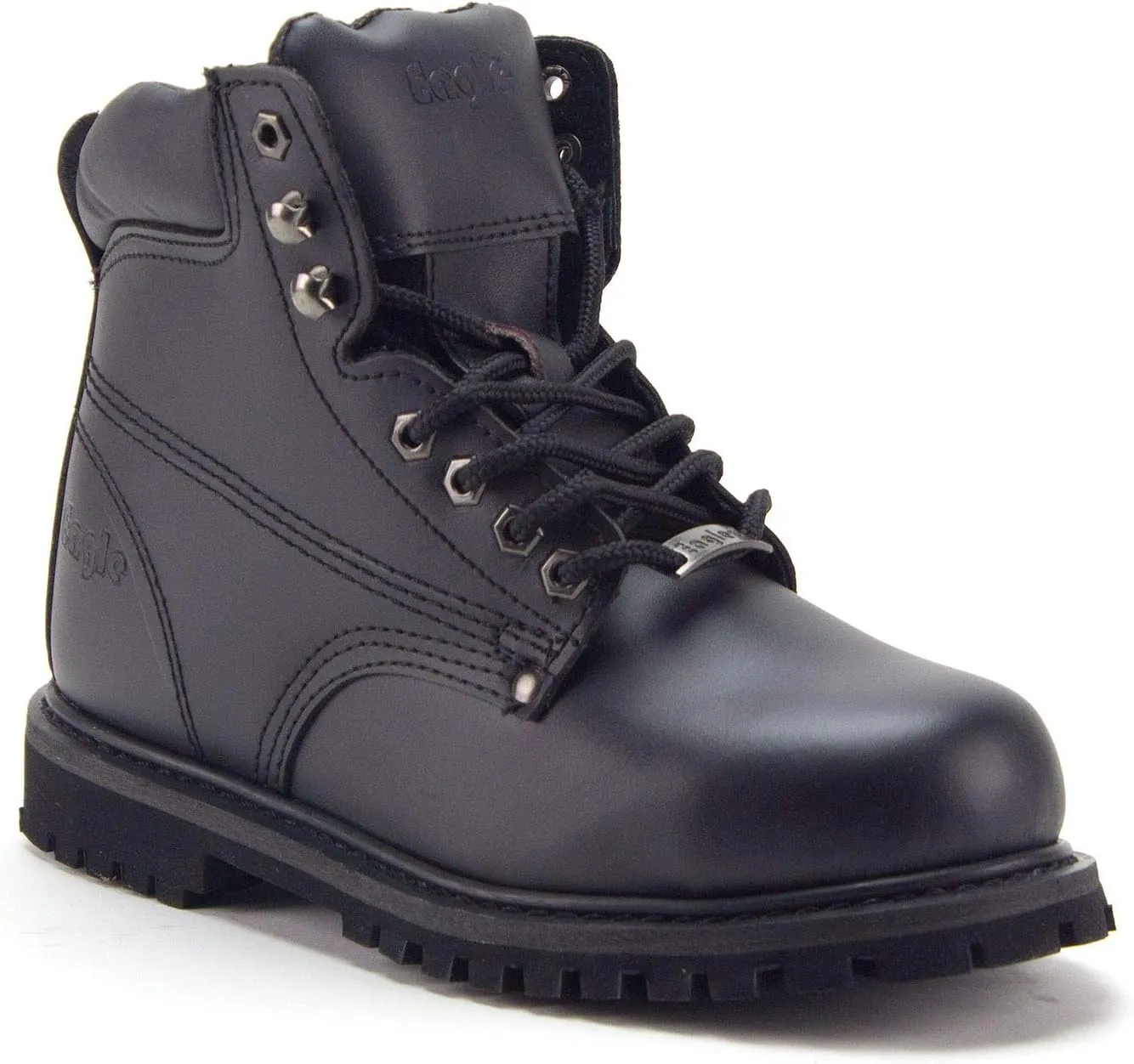Jazam Men's Genuine Leather Brown Steel Toe Outdoor Construction Safety Work Boots