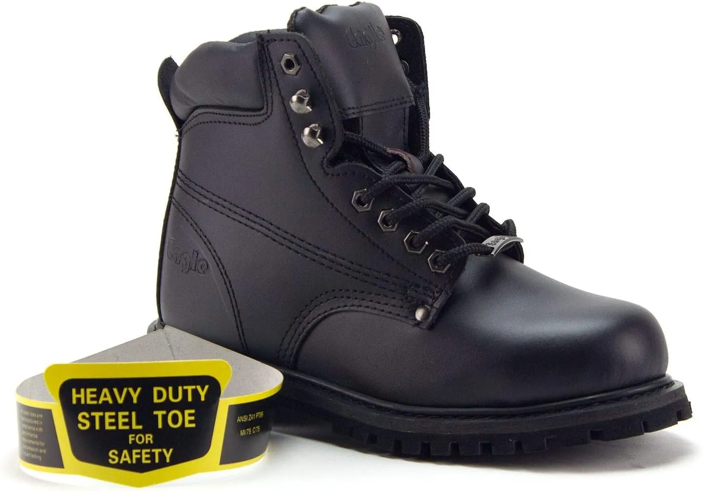 Jazam Men's Genuine Leather Brown Steel Toe Outdoor Construction Safety Work Boots