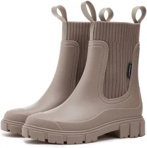 keleimusi Women's Rubber Rain Boots Waterproof Garden Shoes Short Chelsea Anti-Slipping Rainboots For Women with Sock Comfortable Insoles Stylish Light Ankle Rain Shoes Outdoor Work Booties
