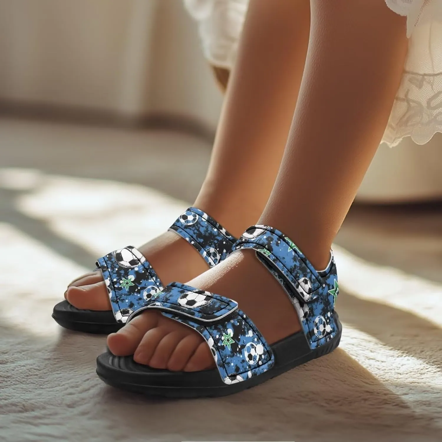 Kids Sandals for Boys Slip On Summer Shoes Kids Slide Sandals Double Bukle Strap Comfort Casual Summer Beach Shoes