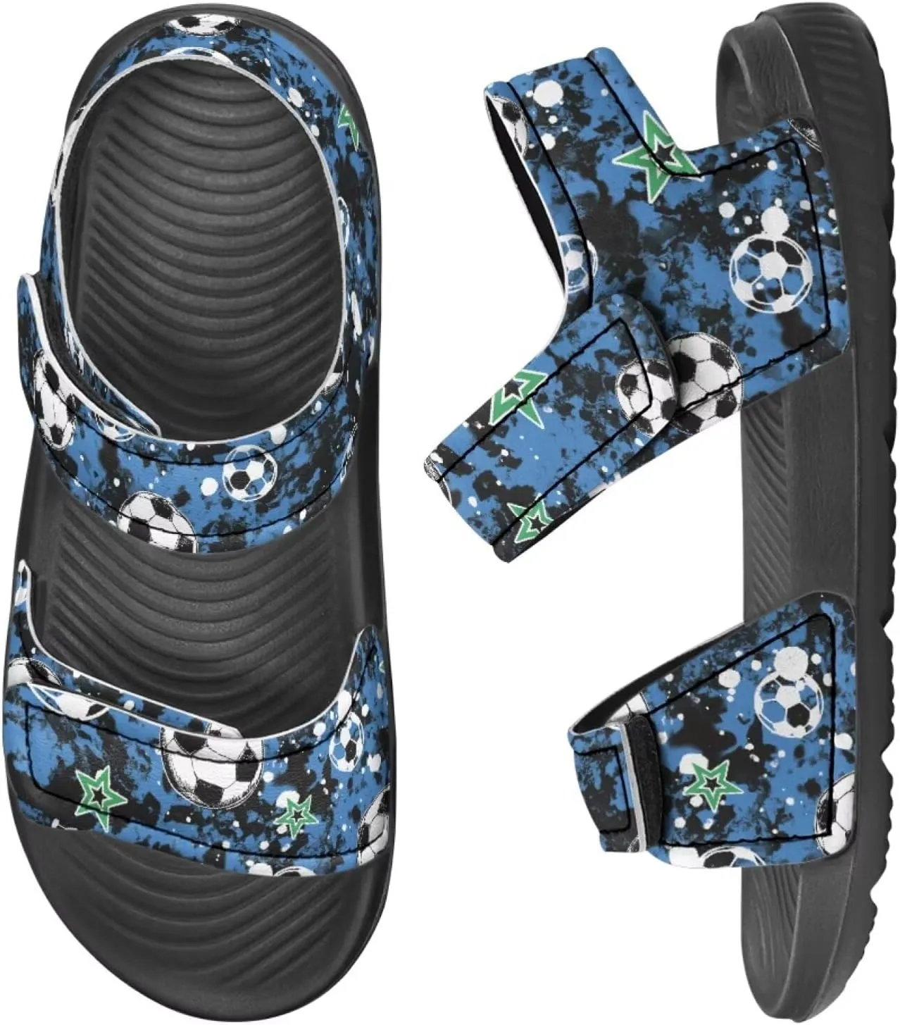 Kids Sandals for Boys Slip On Summer Shoes Kids Slide Sandals Double Bukle Strap Comfort Casual Summer Beach Shoes