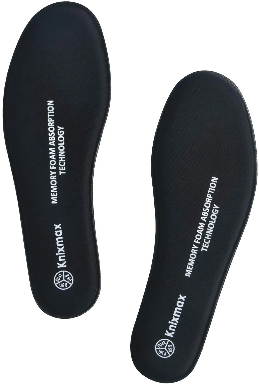 Knixmax Men's Memory Foam Insoles Comfort Shoe Inserts Replacement Innsersoles for Boots Work Shoes Sport Shoes Black US 14/EU 47