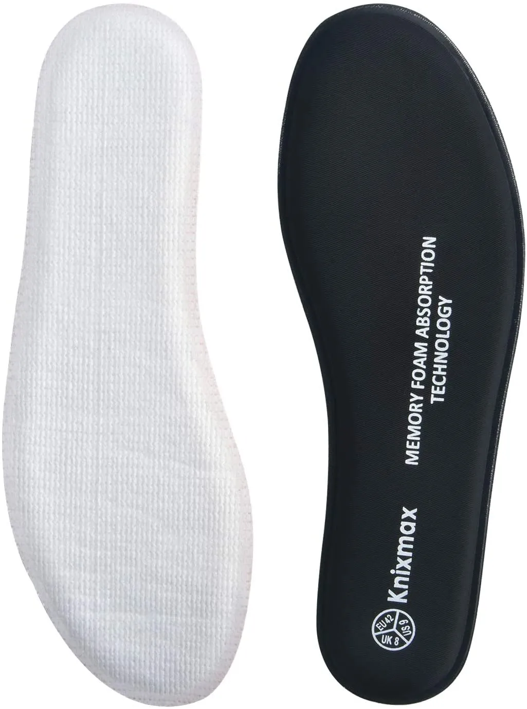 Knixmax Men's Memory Foam Insoles Comfort Shoe Inserts Replacement Innsersoles for Boots Work Shoes Sport Shoes Black US 14/EU 47