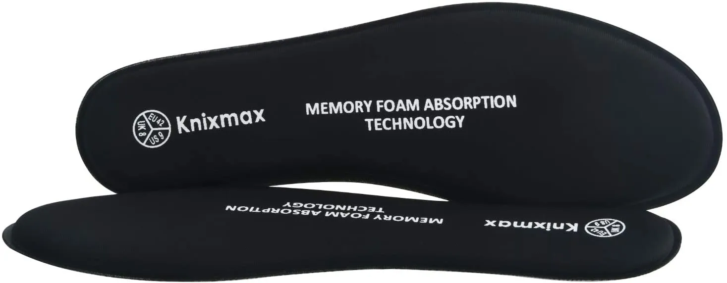 Knixmax Men's Memory Foam Insoles Comfort Shoe Inserts Replacement Innsersoles for Boots Work Shoes Sport Shoes Black US 14/EU 47