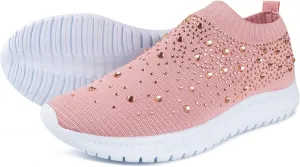 Lausiuoe Slip On Sneakers Women Wide Width Walking Tennis Shoes Lightweight Soft Breathable Road Fall Running Shoes 2022
