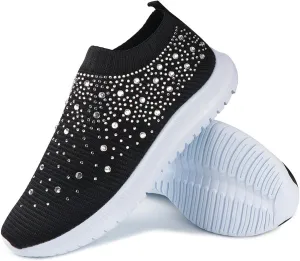 Lausiuoe Slip On Sneakers Women Wide Width Walking Tennis Shoes Lightweight Soft Breathable Road Fall Running Shoes 2022