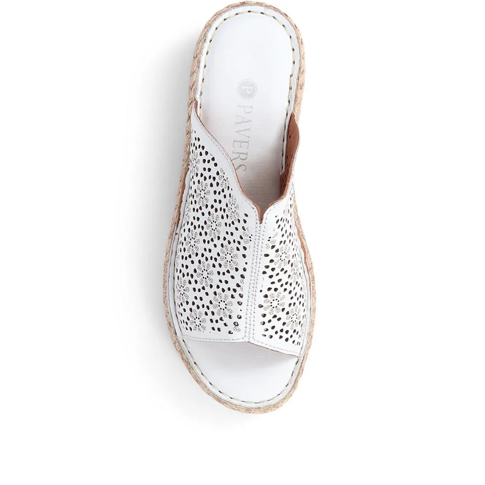 Leather Platform Mule Sandals  - DRTMA39011 / 325 498