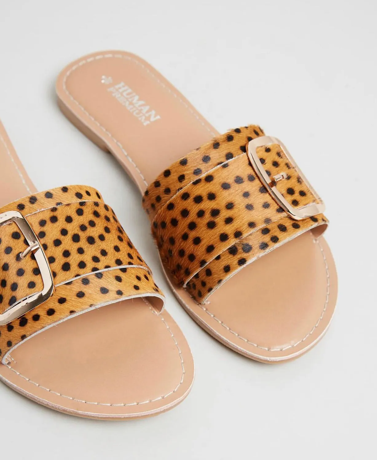 Leather Slides || Cheetah