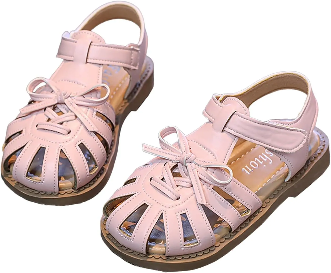 Low Heels Open Toe Princess Sandal Sandals Wrap Head Bow Princess Shoes Middle And Big Children Soft Bottom Sandals Versatile Children Beach Shoes