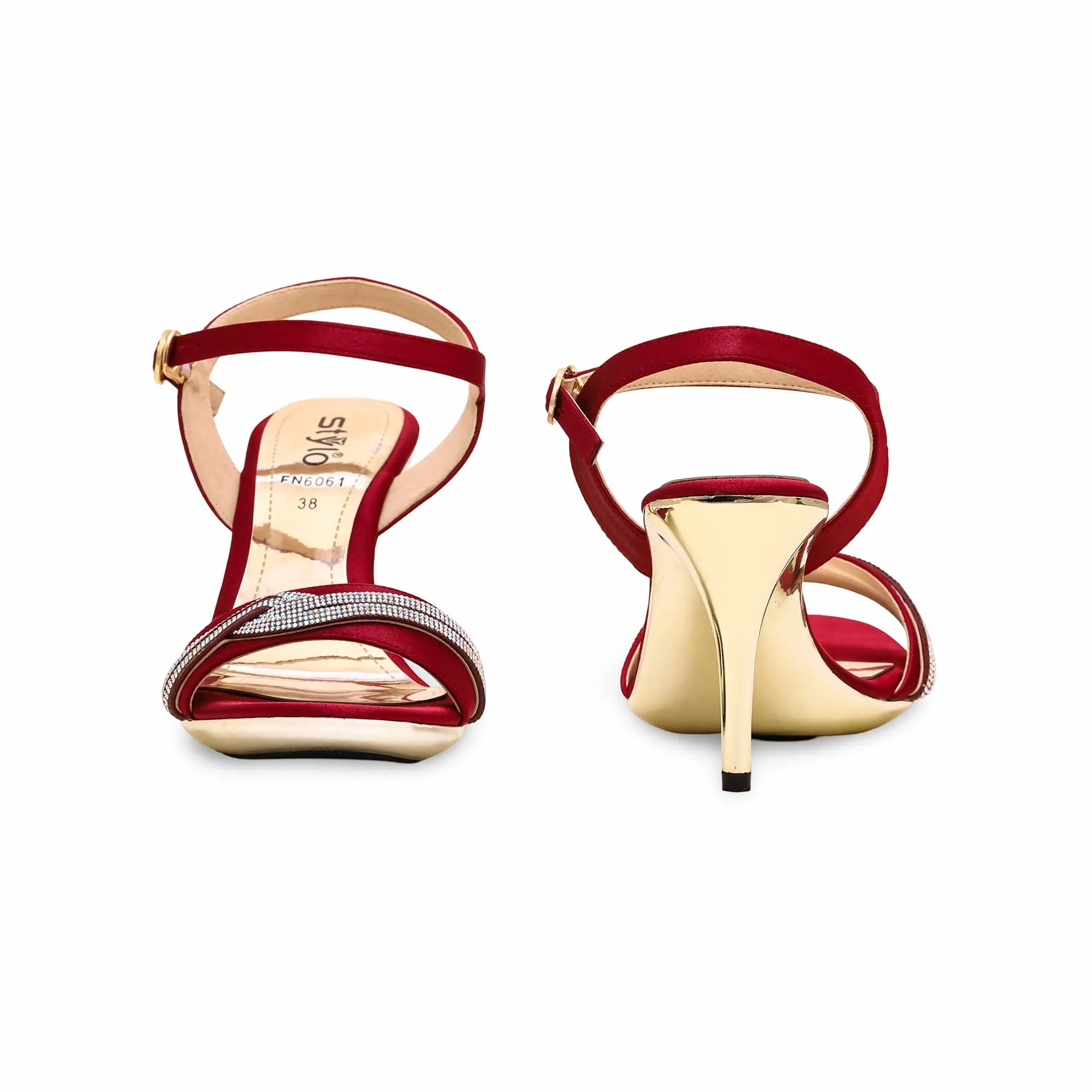 Maroon Fancy Women Bridal Sandal FN6061