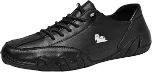 Men Leather Athletic Shoes Stylish and Durable Sports Sneakers Casual Shoes Mens Lite Adapt 3 Sneaker Athletic Slip on Shoe (Black, 9.5)