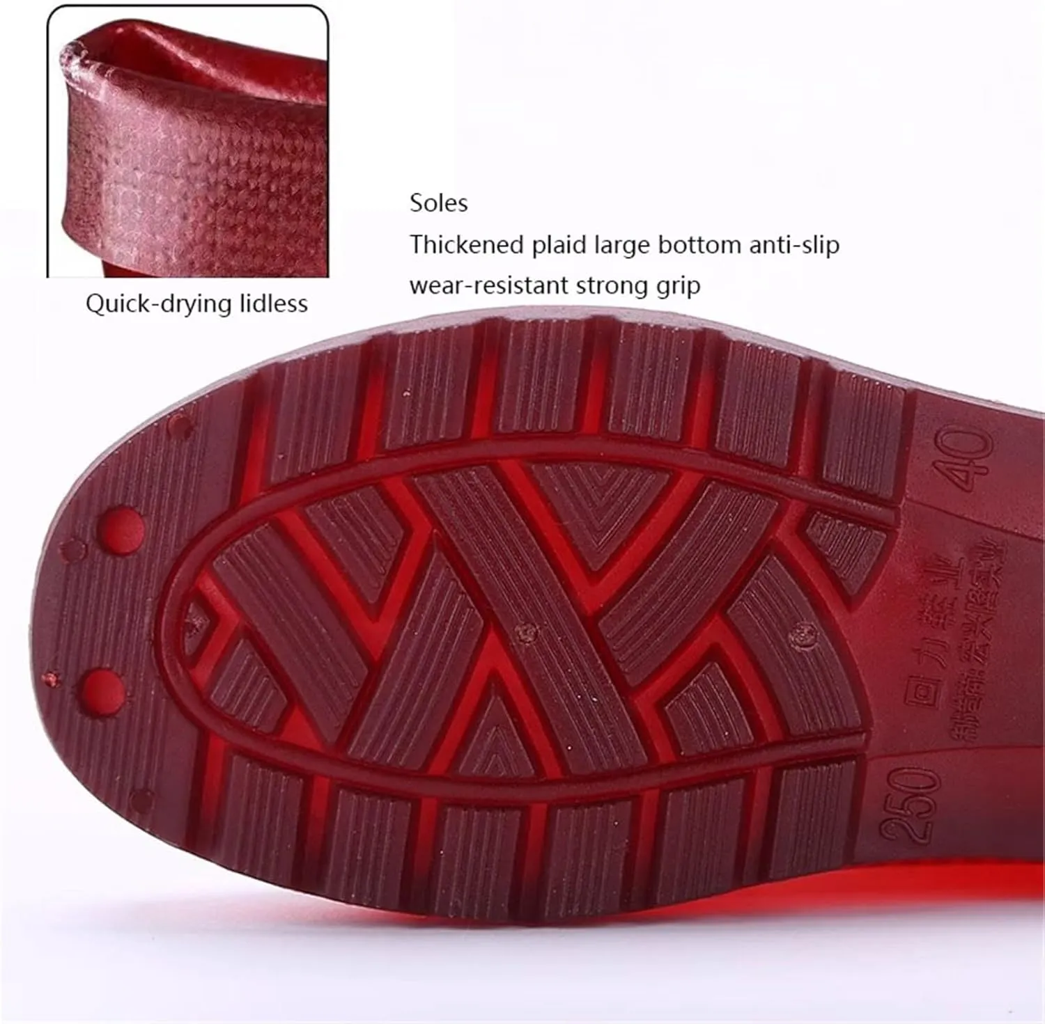 Mens Anti-Skid Rain Boots, Men's High Barrel Waterproof Garden Fishing Outdoor Work PVC Rain Boots, Sturdy Durable Rainboots, for Gardening Farming Camping Fishing and Yard Working