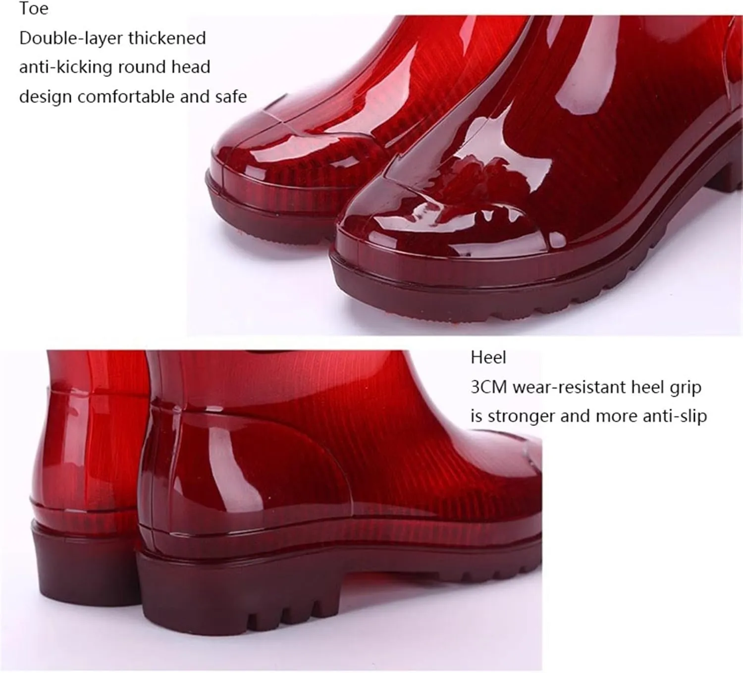 Mens Anti-Skid Rain Boots, Men's High Barrel Waterproof Garden Fishing Outdoor Work PVC Rain Boots, Sturdy Durable Rainboots, for Gardening Farming Camping Fishing and Yard Working