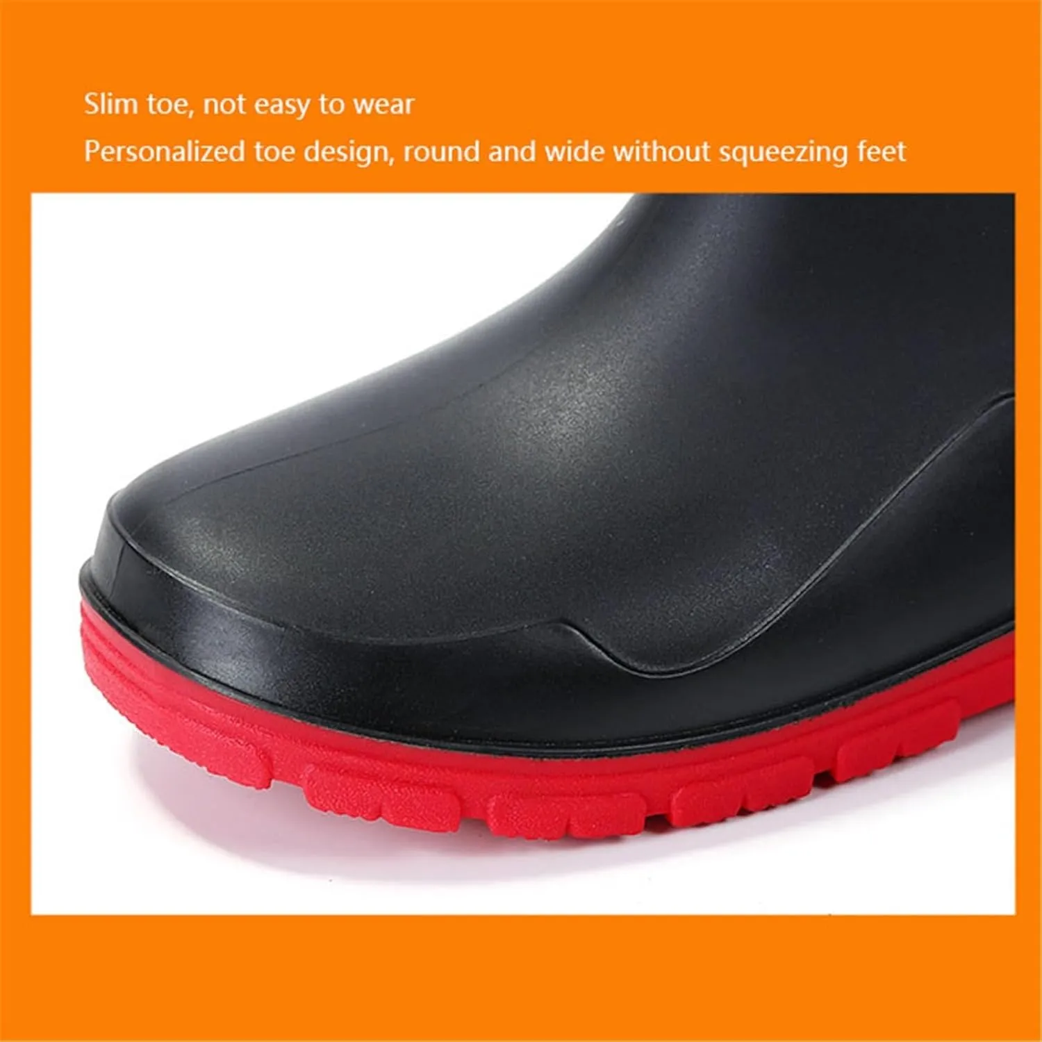 Men's Anti-Skid Rain Boots, Men's Outdoor Sturdy High Barrel Waterproof PVC Work Rain Boots, Lightweight Durable Farming Garden Water Shoes, for Agriculture and Industrial Working