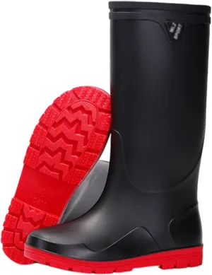 Men's Anti-Skid Rain Boots, Men's Outdoor Sturdy High Barrel Waterproof PVC Work Rain Boots, Lightweight Durable Farming Garden Water Shoes, for Agriculture and Industrial Working