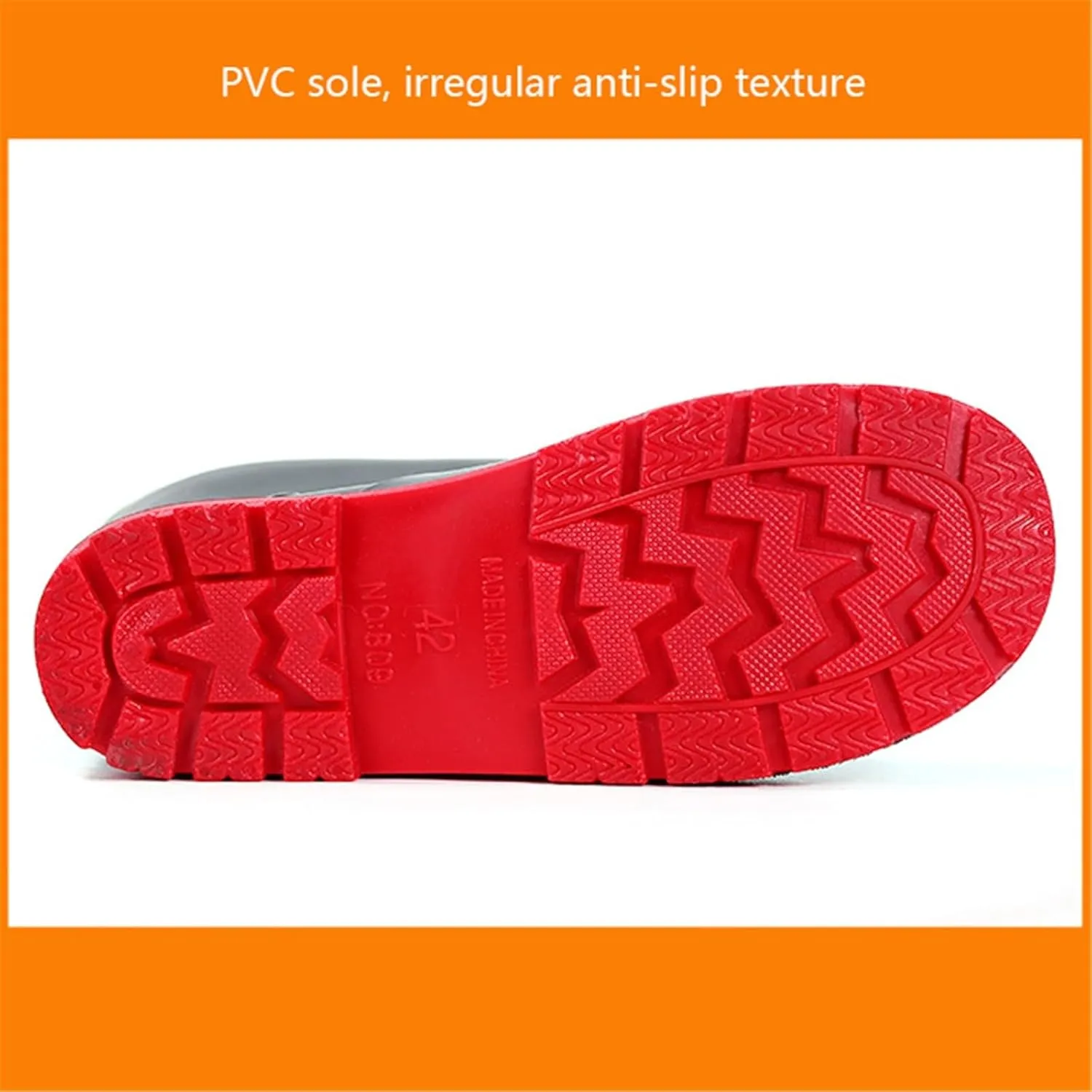Men's Anti-Skid Rain Boots, Men's Outdoor Sturdy High Barrel Waterproof PVC Work Rain Boots, Lightweight Durable Farming Garden Water Shoes, for Agriculture and Industrial Working