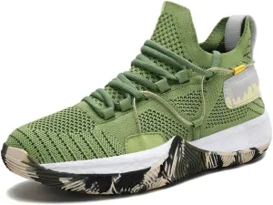 Men's Basketball Shoes with Fly Woven Mesh Breathable Straps Durable Sports Training Boots