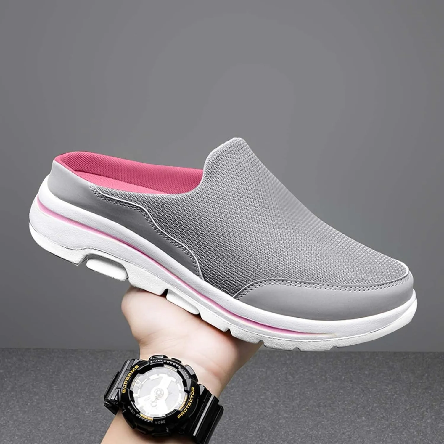 Men's Breathable Barefoot Shoes Soft Flat Soled Slip On Mesh Heelless Walking Shoes Business Casual Shoes