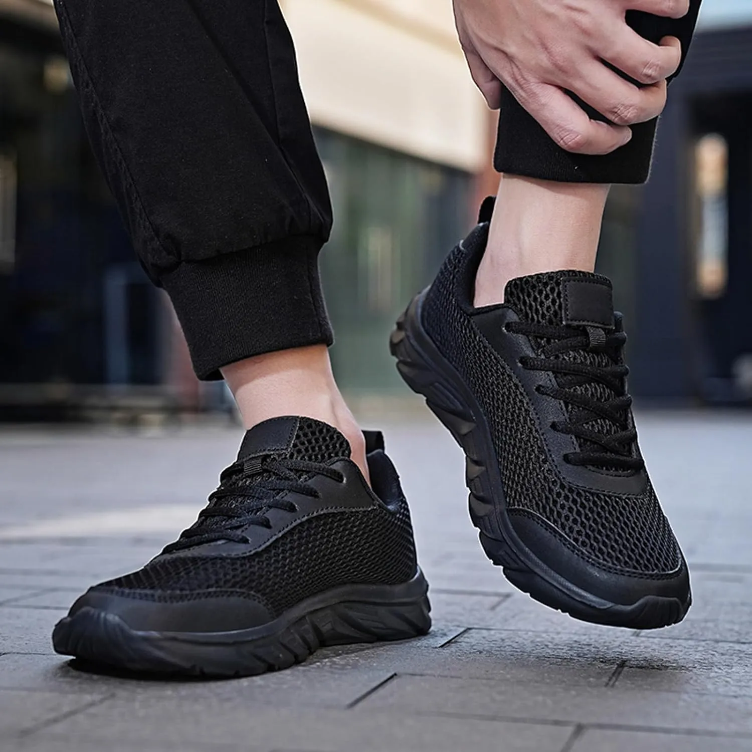 Men's Business Casual Shoes Lightweight Breathable Walking Shoe Gym Tennis Casual Soft Flat Soled Walking Shoes