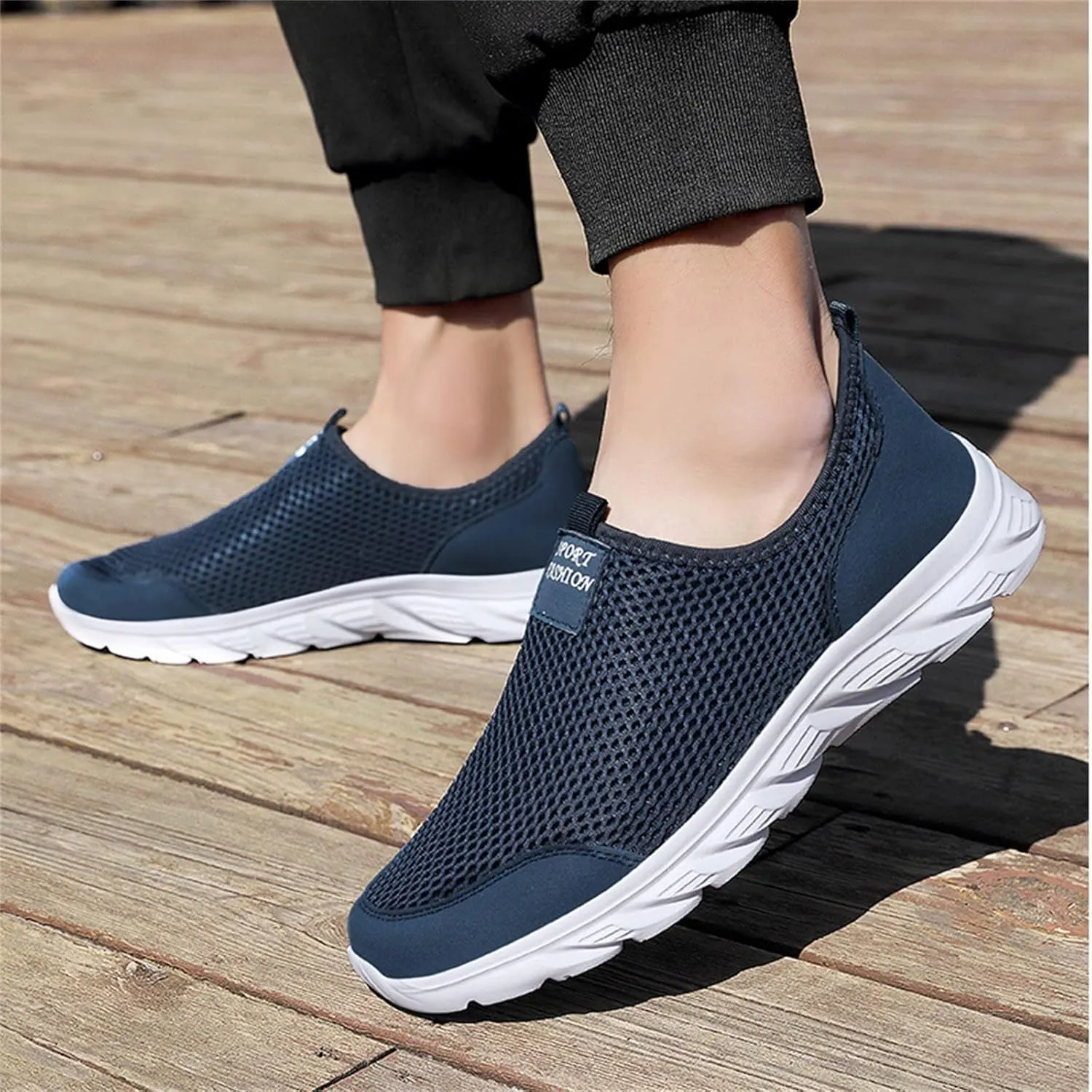 Mens Casual Shoes Mesh Breathable Casual Shoes for Fall Chunky Sneakers Men's KnitFlex Breeze Mesh Sneakers Oxfords Lace White Tennis Shoe Casual Loafers