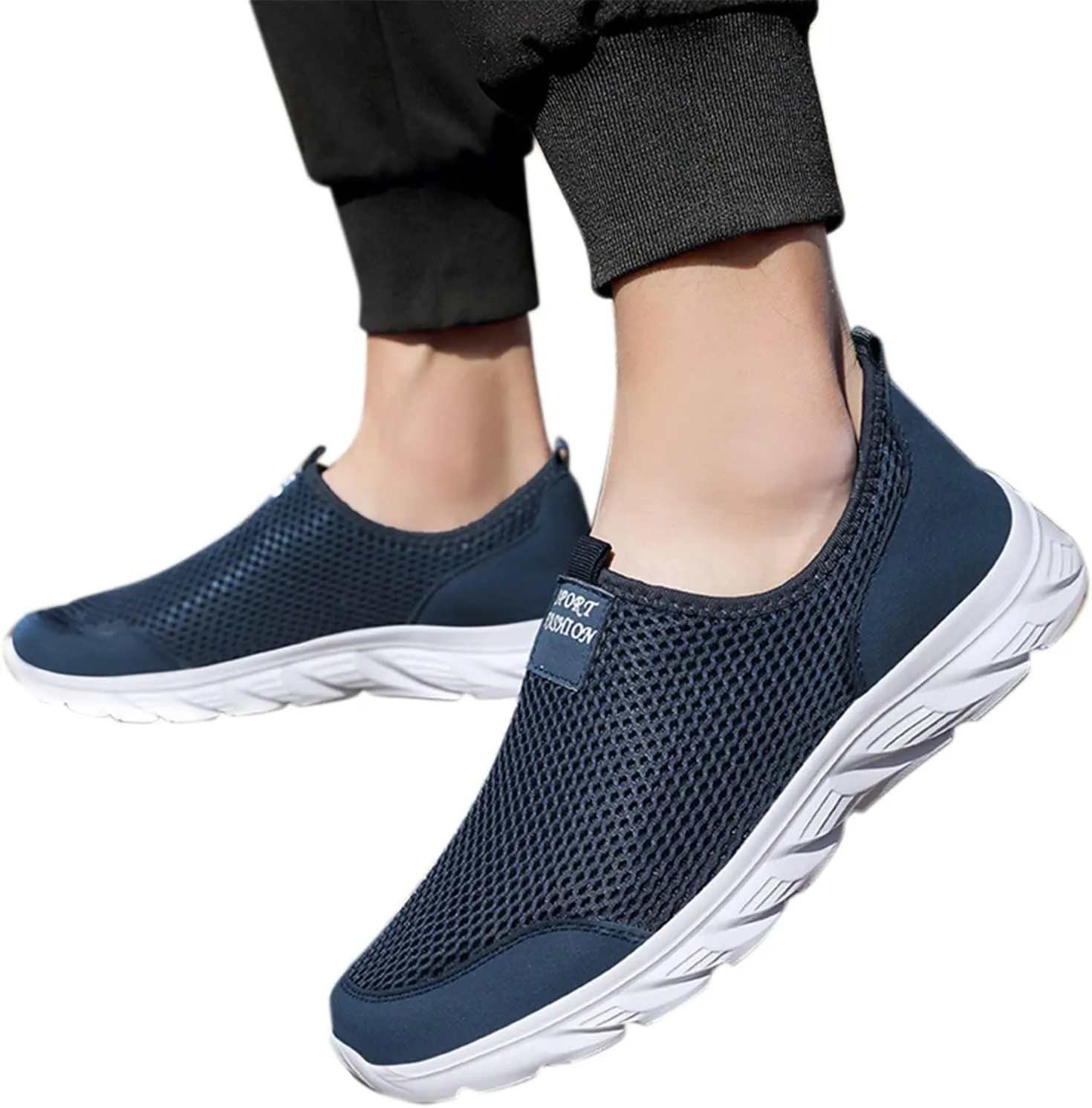 Mens Casual Shoes Mesh Breathable Casual Shoes for Fall Chunky Sneakers Men's KnitFlex Breeze Mesh Sneakers Oxfords Lace White Tennis Shoe Casual Loafers