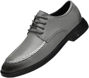 Men's Pointed Toe Waterproof Oxford Shoes Stylish Business Formal Lace-up Genuine Leather Shoes