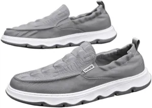 Men's Relaxed-Fit Slip-On Loafer, Canvas Loafers with Arch Support, Outdoor Walking Slippers Shoes