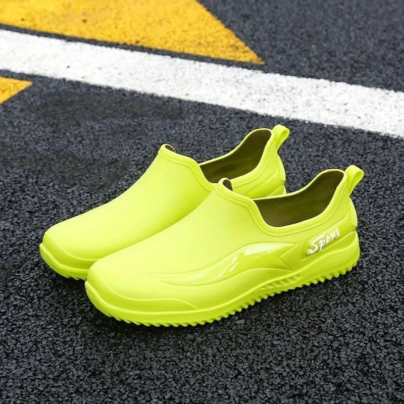 Men'S Stylish Short Rain Boots - Slip-On, Non-Slip, Waterproof Work Boots Comfortable All-Season Rain Shoes