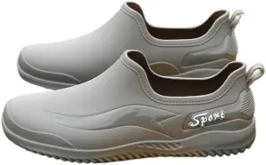 Men'S Stylish Short Rain Boots - Slip-On, Non-Slip, Waterproof Work Boots Comfortable All-Season Rain Shoes