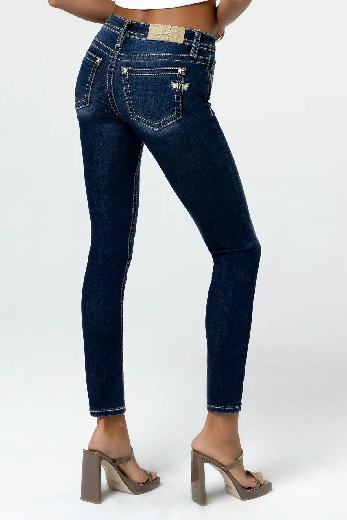 Miss Me Mid Rise Dark Wash Skinny Jeans