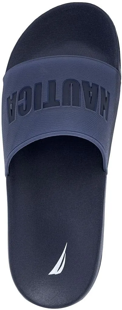 Nautica Men's Slide Sandals  Comfortable Slip-On Pool & Beach Shoes with Cushioned Footbed for Casual Wear
