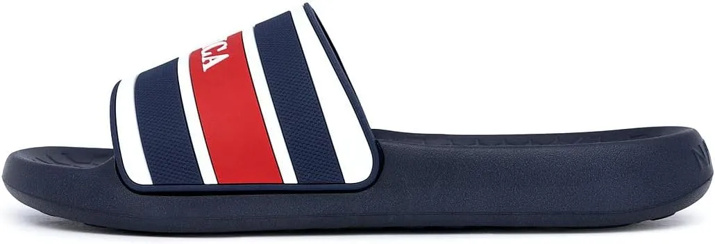 Nautica Men's Slide Sandals  Comfortable Slip-On Pool & Beach Shoes with Cushioned Footbed for Casual Wear