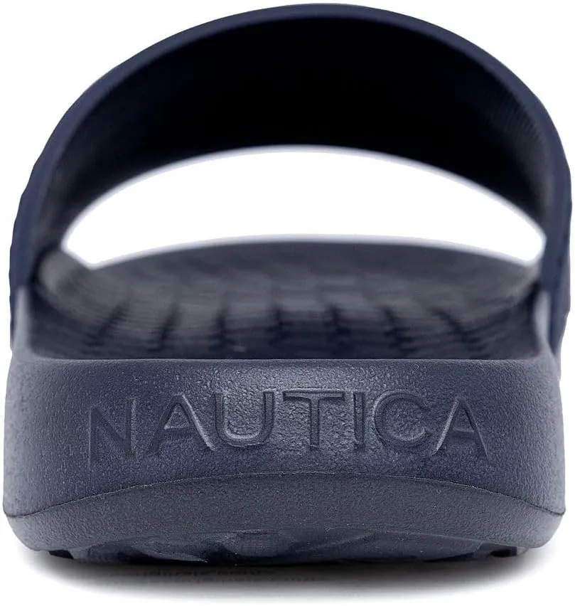 Nautica Men's Slide Sandals  Comfortable Slip-On Pool & Beach Shoes with Cushioned Footbed for Casual Wear