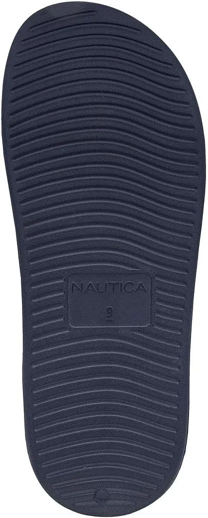 Nautica Men's Slide Sandals  Comfortable Slip-On Pool & Beach Shoes with Cushioned Footbed for Casual Wear