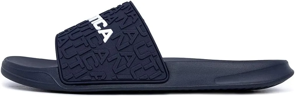 Nautica Men's Slide Sandals  Comfortable Slip-On Pool & Beach Shoes with Cushioned Footbed for Casual Wear