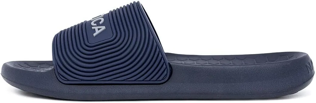 Nautica Men's Slide Sandals  Comfortable Slip-On Pool & Beach Shoes with Cushioned Footbed for Casual Wear