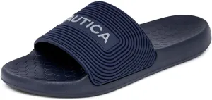 Nautica Men's Slide Sandals  Comfortable Slip-On Pool & Beach Shoes with Cushioned Footbed for Casual Wear