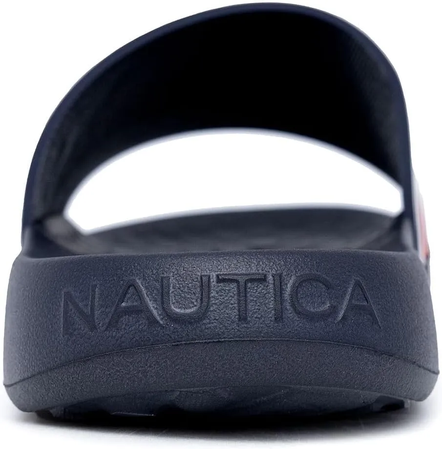 Nautica Men's Slide Sandals  Comfortable Slip-On Pool & Beach Shoes with Cushioned Footbed for Casual Wear