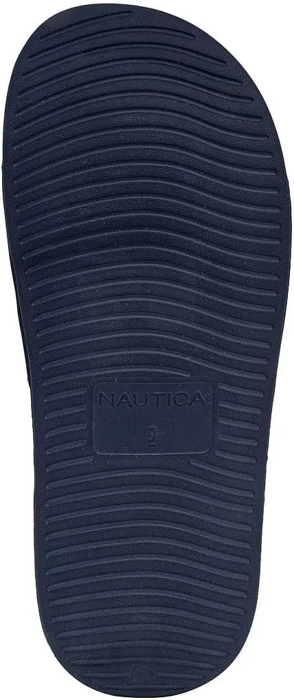 Nautica Men's Slide Sandals  Comfortable Slip-On Pool & Beach Shoes with Cushioned Footbed for Casual Wear
