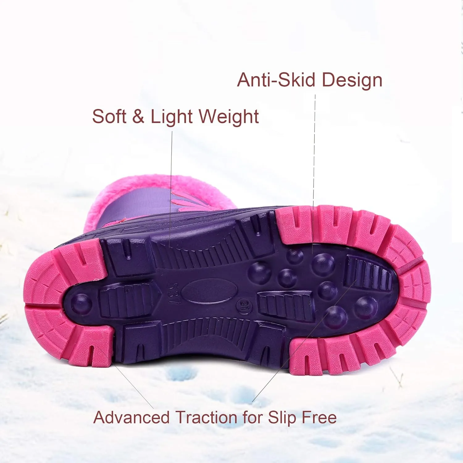 Nova Mountain Boy's and Girl's Waterproof Winter Snow Boots