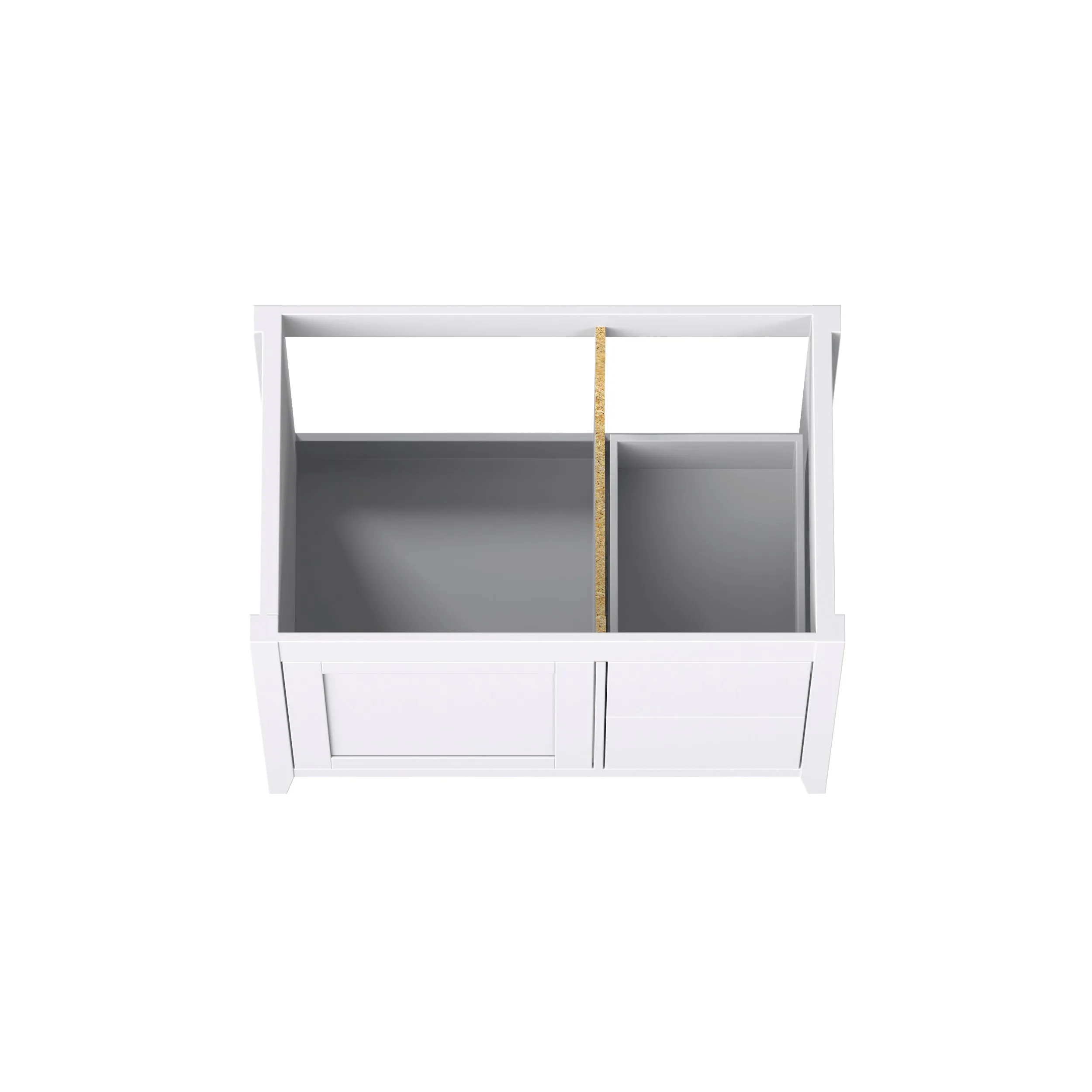 Novara - 36" CANADIAN, White Bathroom Vanity with Quartz top, Right Side Drawers