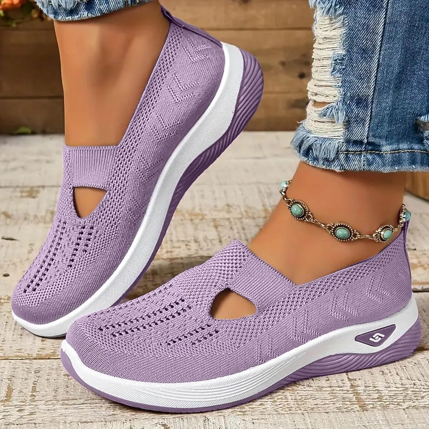 Orthopedic Shoes for Women Footwear Walking Sneakers Woven Breathable Running Shoes Arch Support Soft Sole Slide