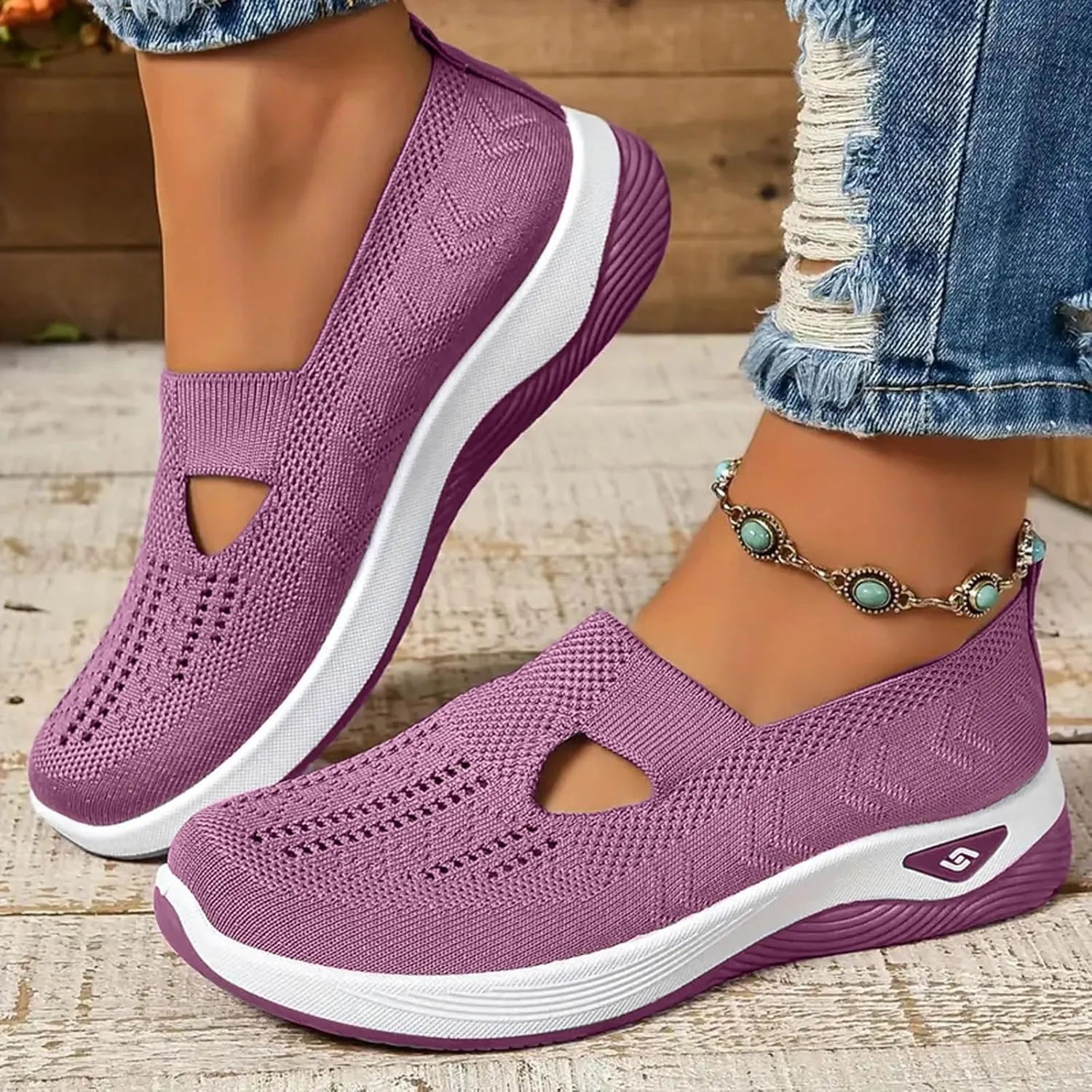 Orthopedic Shoes for Women Footwear Walking Sneakers Woven Breathable Running Shoes Arch Support Soft Sole Slide