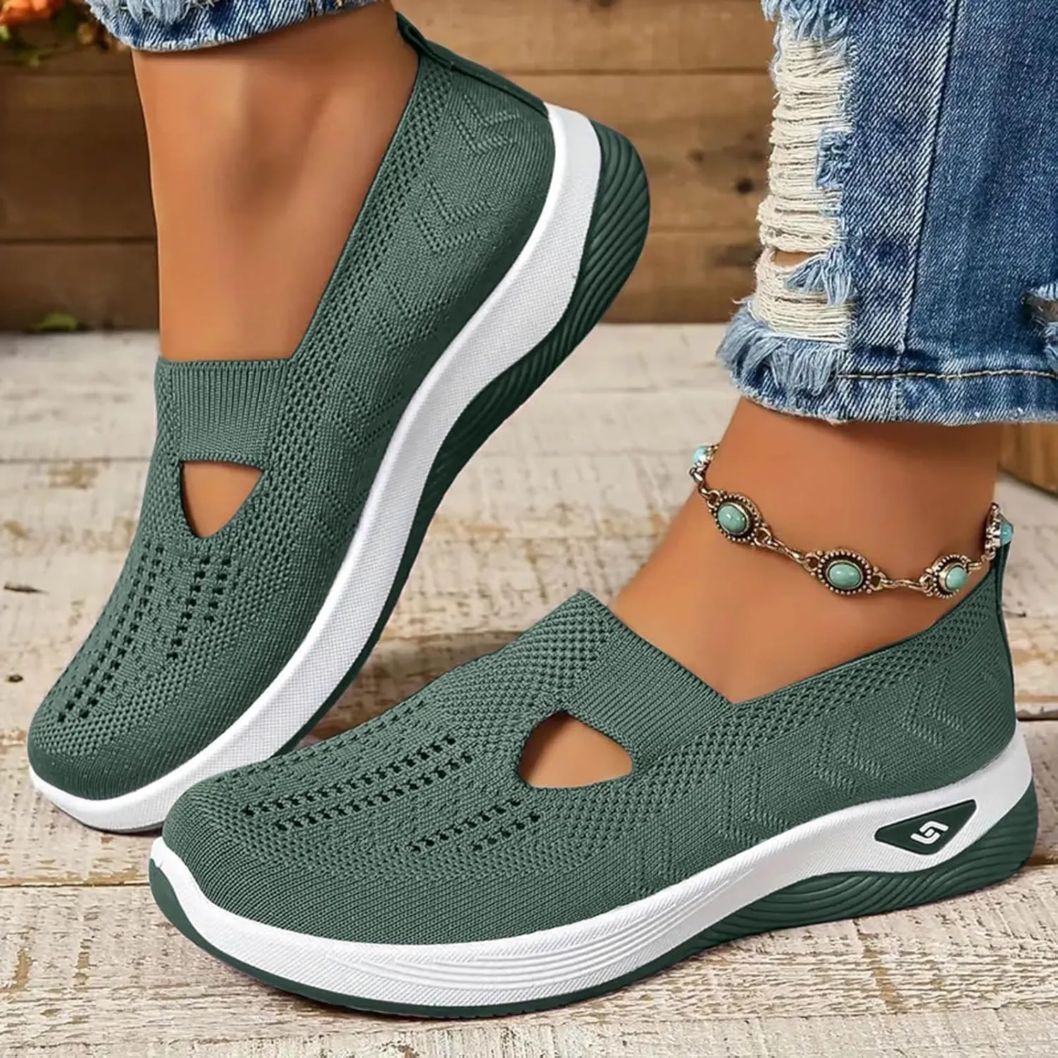 Orthopedic Shoes for Women Footwear Walking Sneakers Woven Breathable Running Shoes Arch Support Soft Sole Slide