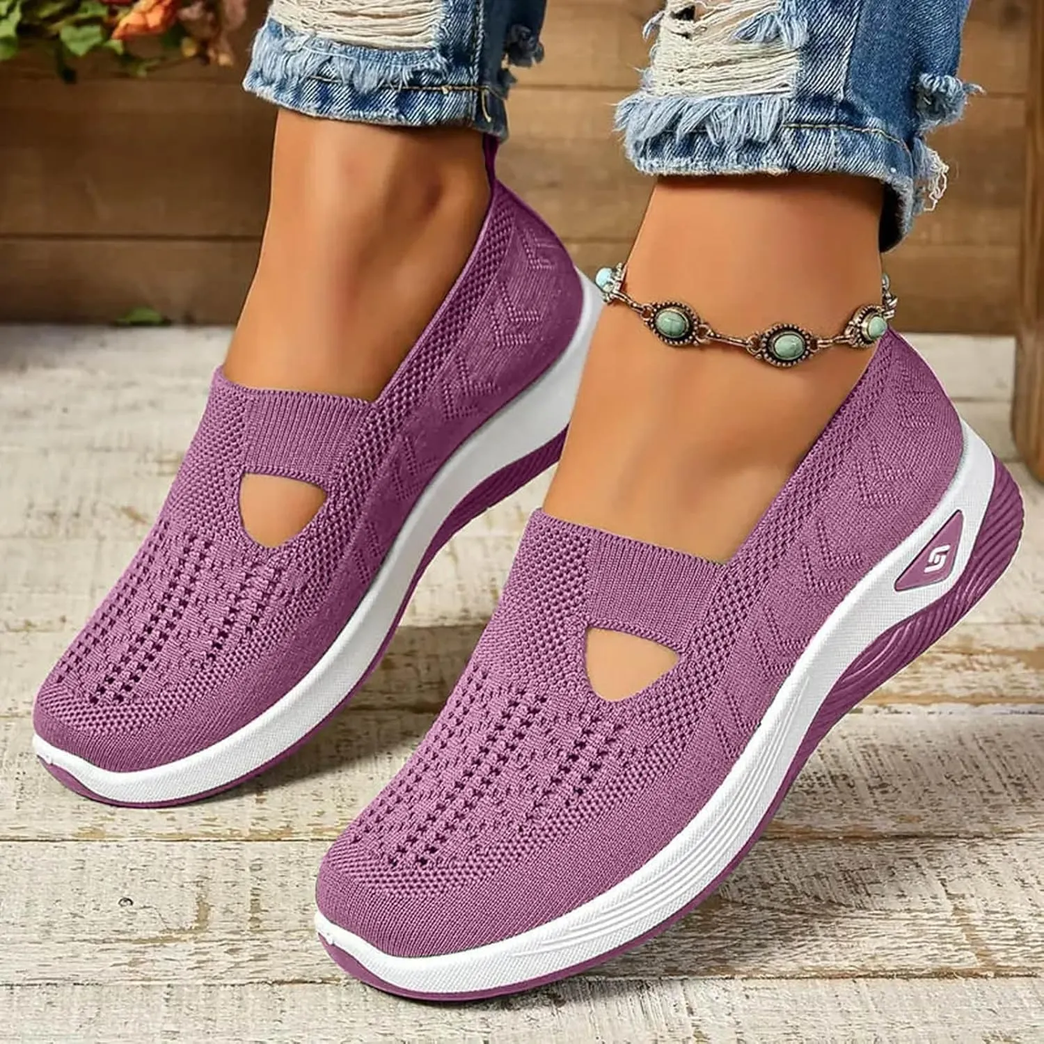 Orthopedic Shoes for Women Footwear Walking Sneakers Woven Breathable Running Shoes Arch Support Soft Sole Slide