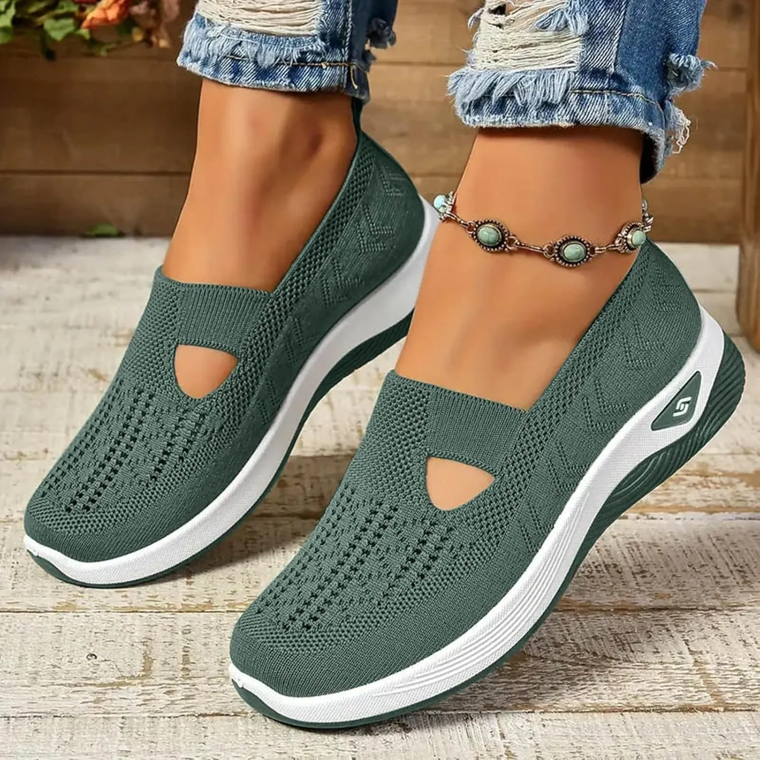 Orthopedic Shoes for Women Footwear Walking Sneakers Woven Breathable Running Shoes Arch Support Soft Sole Slide